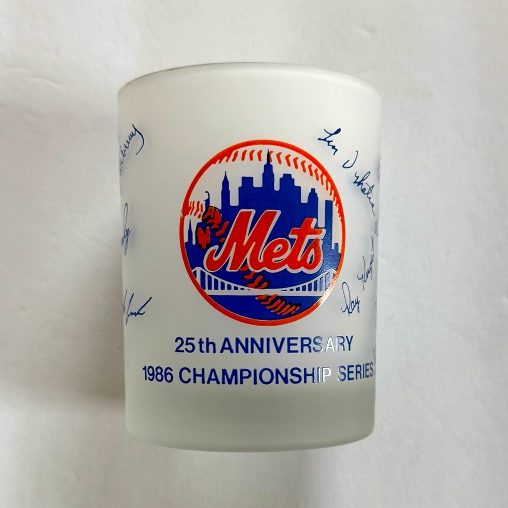 😎 NWOT Vintage 1986 New York METS World Series Champion signed frosted g… - Picture 5 of 5